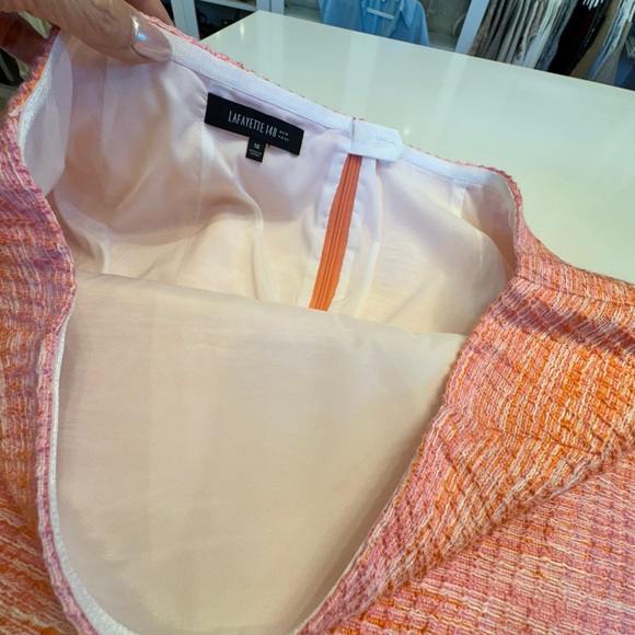 Lafayette 148 New York Shoshanna Vibrant Pink and Orange Pencil Skirt - Picture 13 of 15